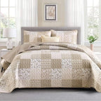 Haven Meadow Boho Floral Quilt Set – 3 Piece