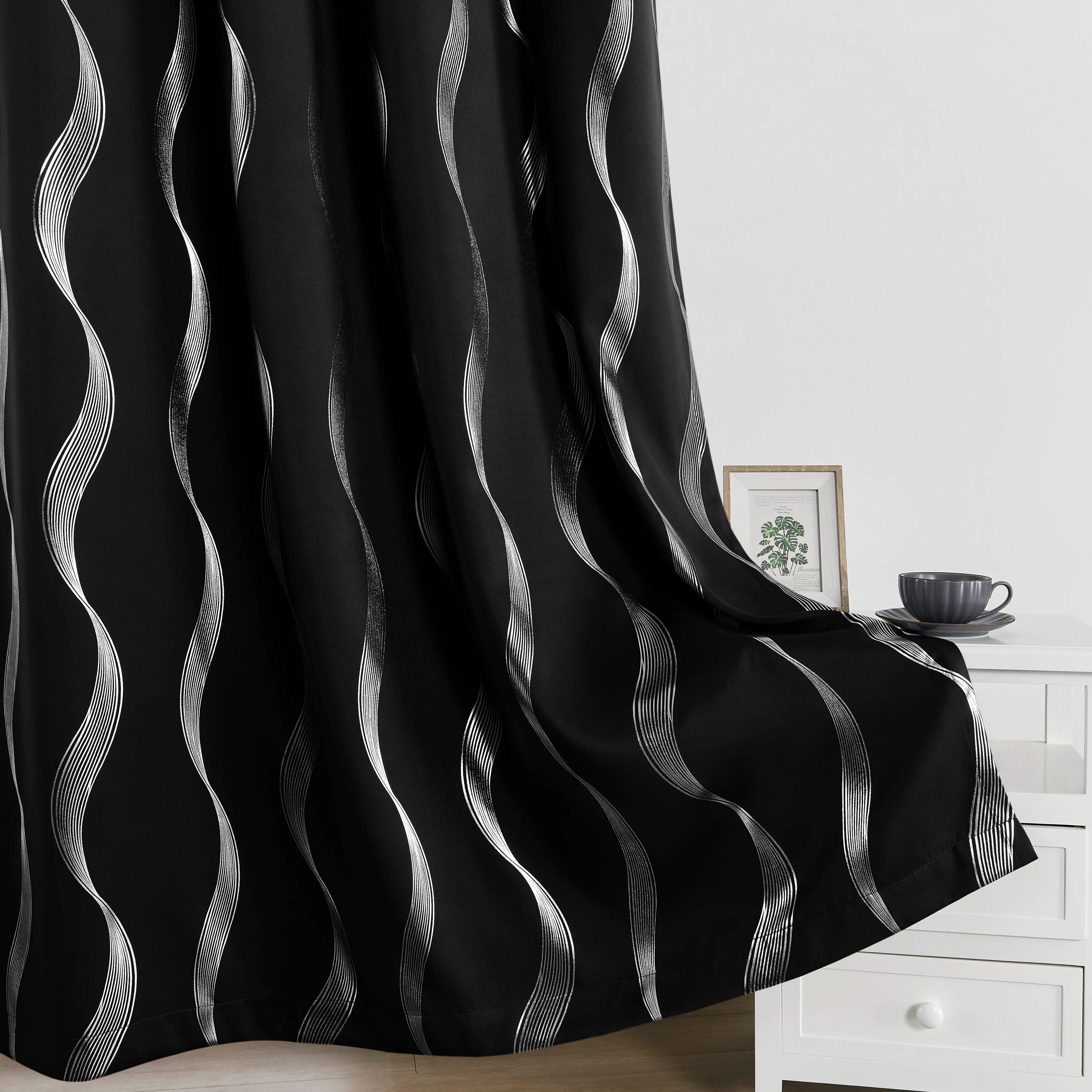 Midnight Wave Blackout Thermal Curtain Set