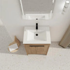 24" Freestanding Bathroom Vanity with White Ceramic Sink & 2 Soft-Close Cabinet Doors