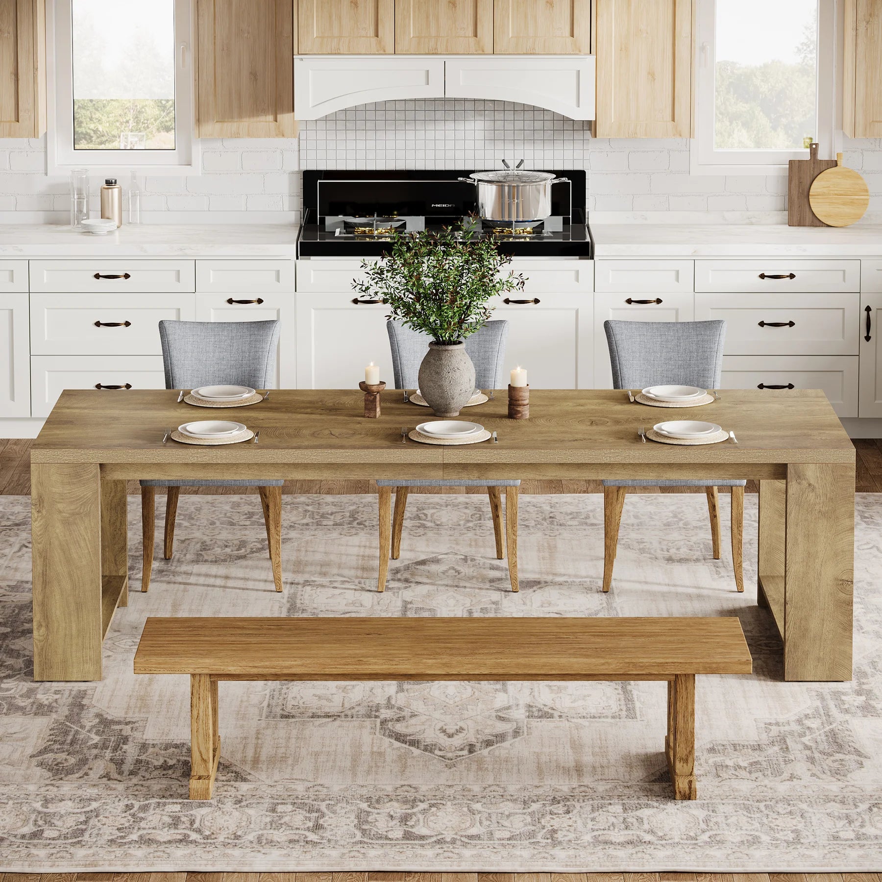 Heritage Grand Farmhouse Dining Table – Seats 6 to 8