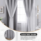 LunaShade Layered Blackout Sheer Curtain Panels – 2 Piece Set