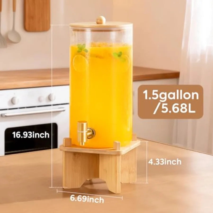 Haven Ridge Entertain 1.5-Gallon Glass Beverage Dispenser Set – 2 Piece