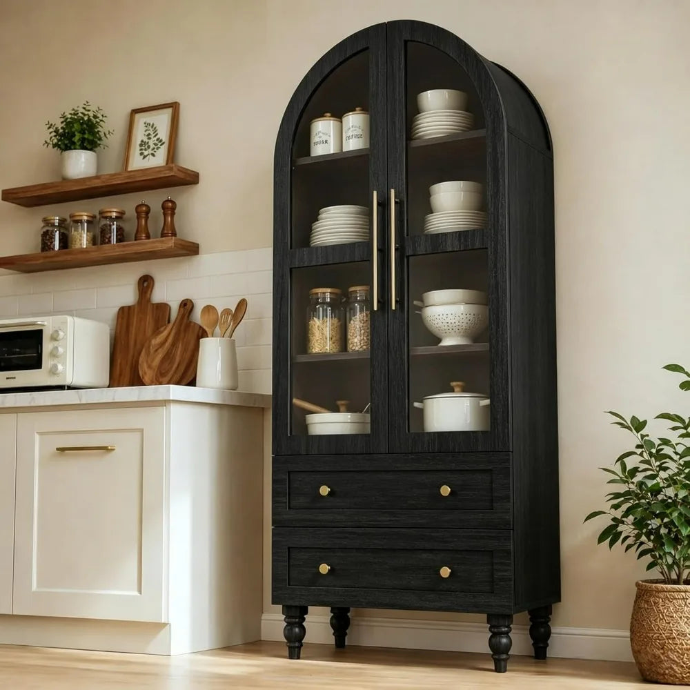 Heritage Glass Door Pantry Cabinet