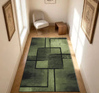 Green Abstract Geometric Area Rug