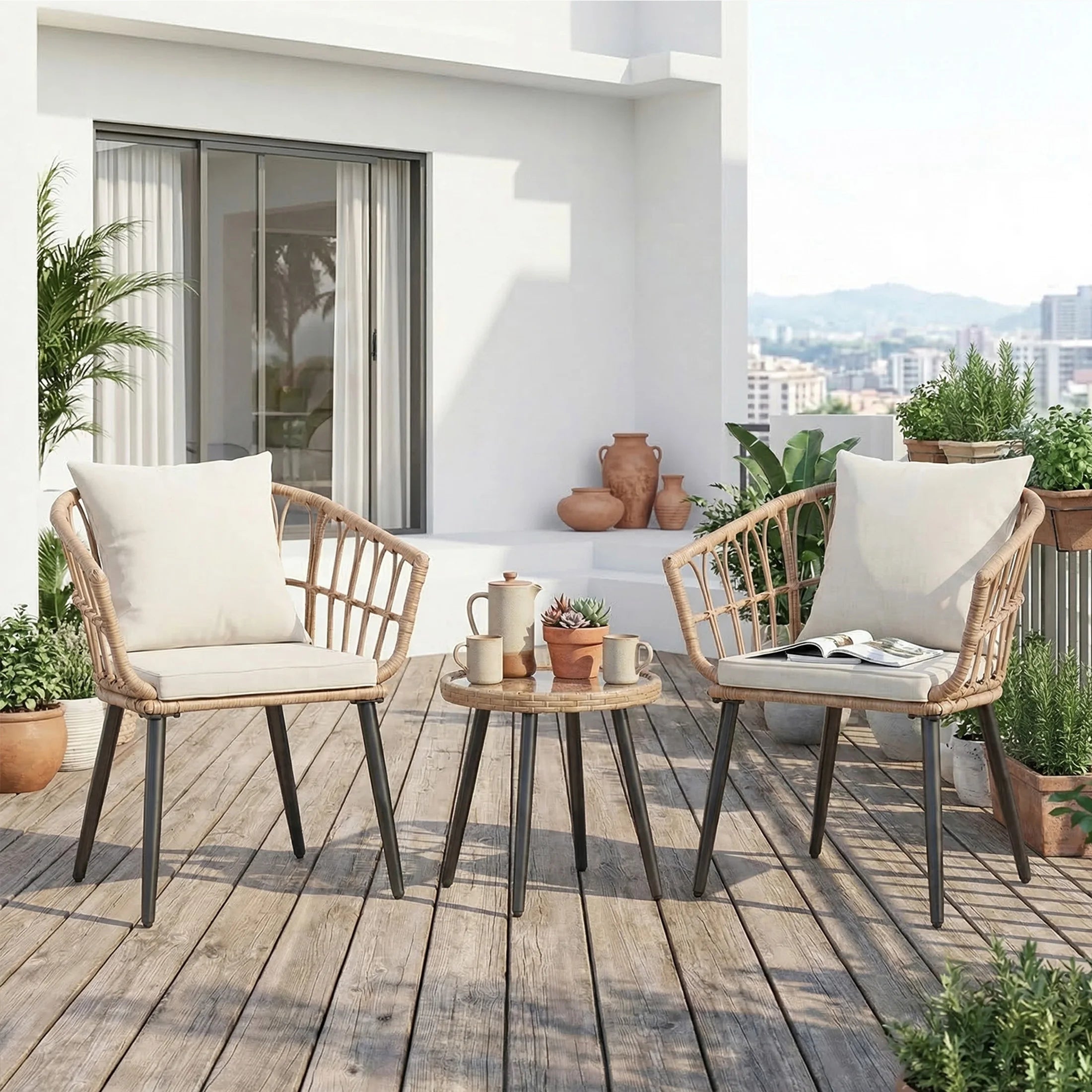 Harbor Breeze 3-Piece Wicker Bistro Patio Set