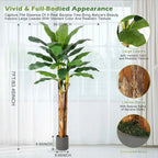Tropical Haven Faux Banana Tree with Grey Planter – 5FT, 6FT & 7FT