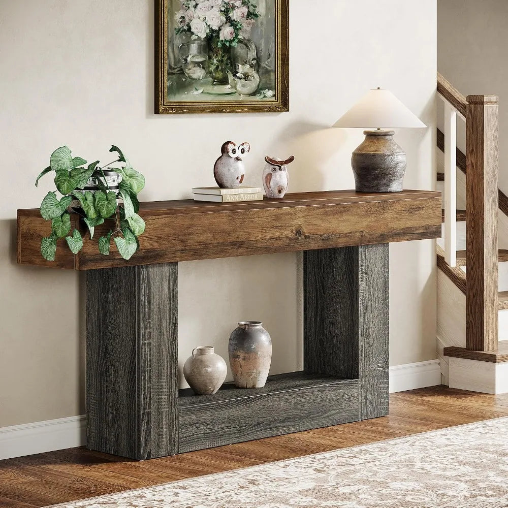 Farmhouse 2-Tier Console Table