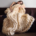 Everwood Chunky Knit Wool Throw Blanket