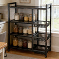 4-Tier Rolling Storage Rack with 3 Baskets