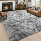 Plush Long-Pile Shag Area Rug with Non-Slip Backing