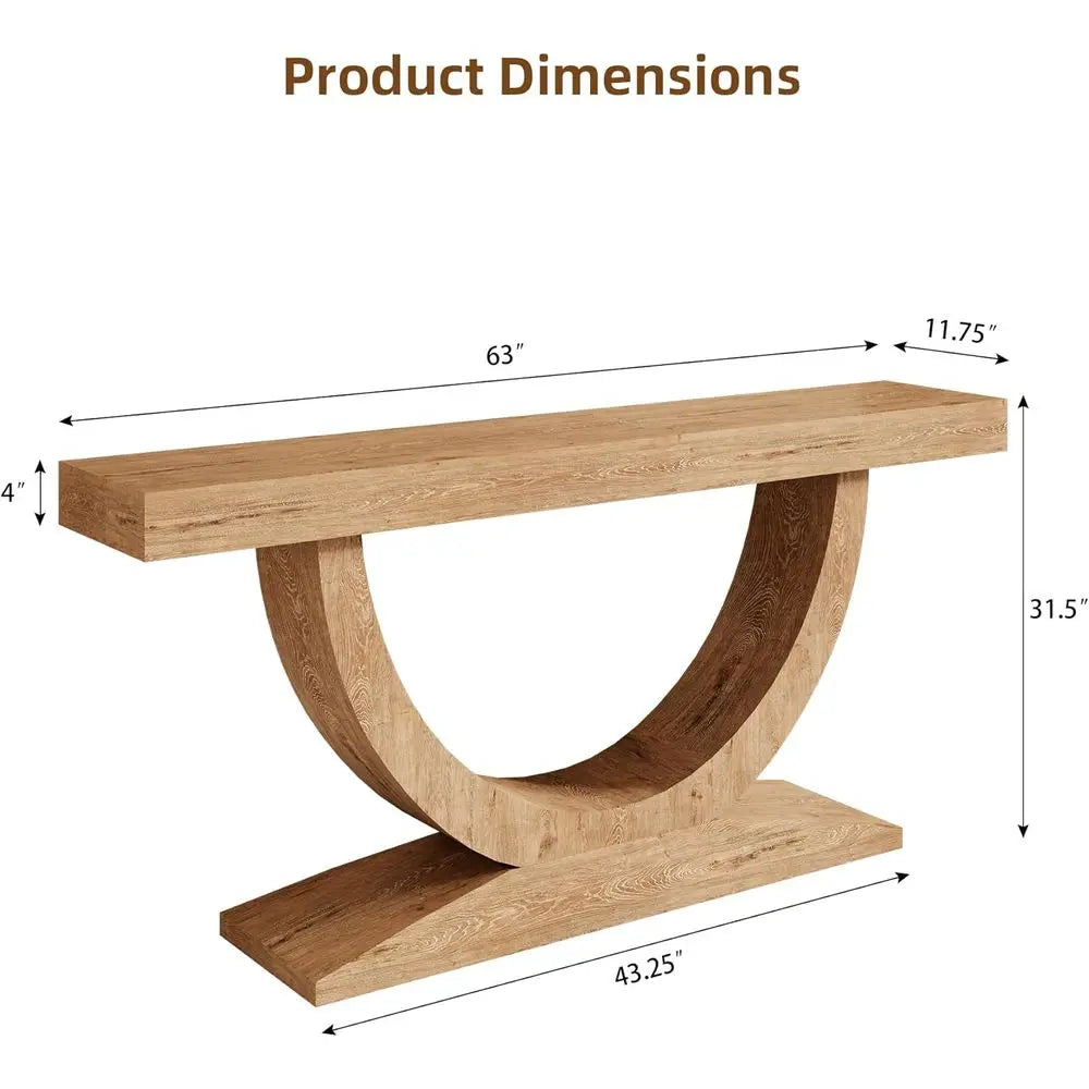 Oakridge U-Shape Minimalist Console Table – 63 Inch