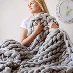 Everwood Chunky Knit Wool Throw Blanket