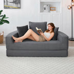 Convertible Corduroy Floor Sofa & Circular Lounge Bed