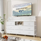 14-Drawer Fabric Storage Dresser with Wooden Top