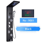 Cascade Luxe LED Shower Panel System with Digital Temperature Display & SPA Massage Jets