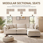 Oversized Modular Cloud Sectional Sofa with Storage Ottoman