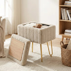 Luna Luxe Faux Fur Storage Ottoman