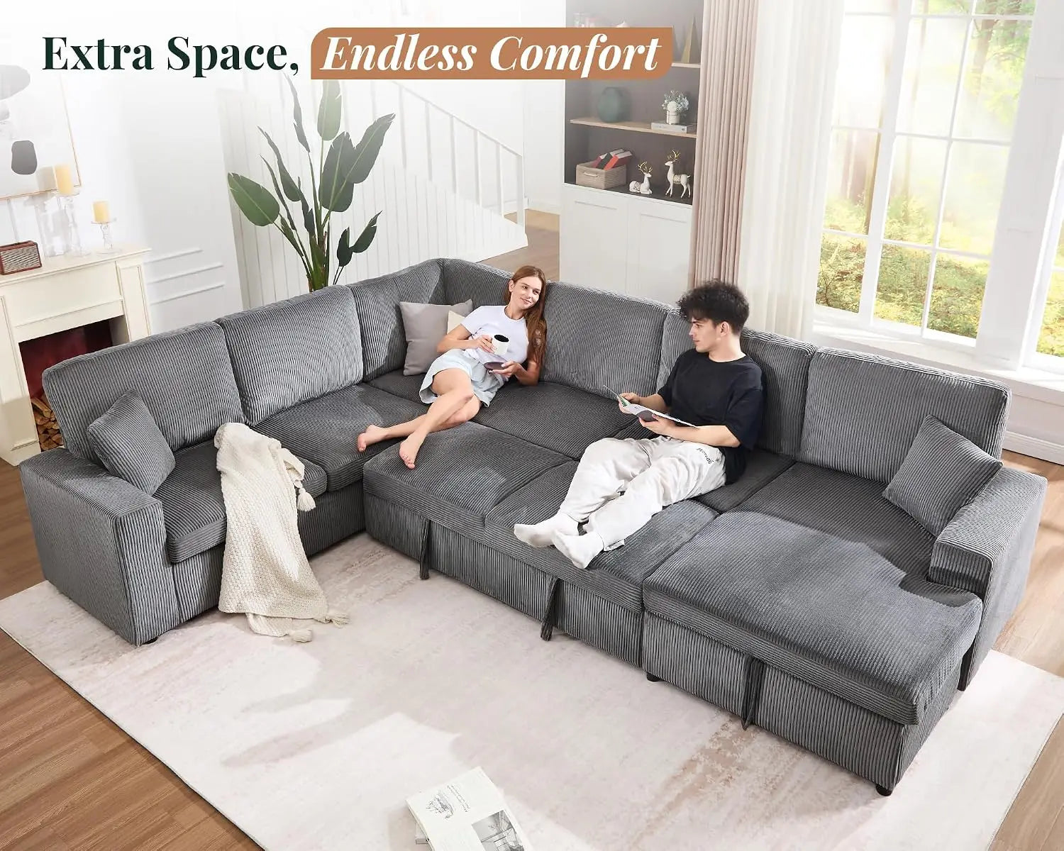 130" Sofa Bed, Sleeper Sofa, Pull Out Sleeper Couch with Storage, Convertible 6-Seater Sofa Bed for Living Room,, Customized