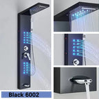 Cascade Elite LED Shower Panel Tower System with Rainfall, Waterfall & SPA Massage Jets
