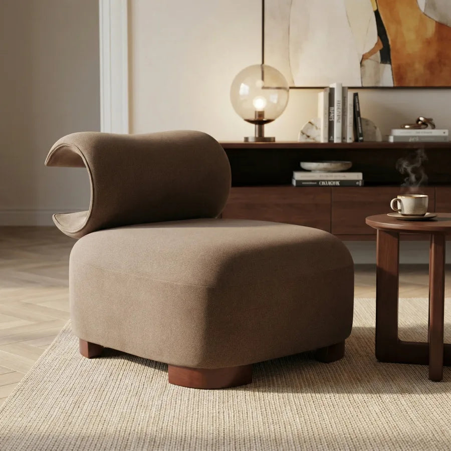 Modern Brown Polyester Accent Chair for Living Room - Pet-Friendly, 330 lbs Capacity, Stylish Living Room Seating for Home and