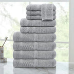 Serenity Popcorn Border Cotton Towel Collection
