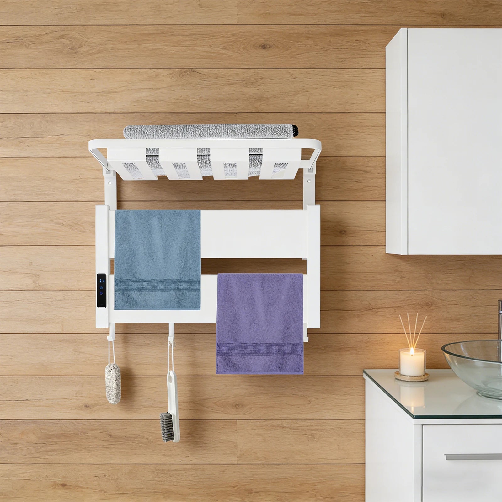 Serenity Spa Foldable Heated Towel Rack with Timer