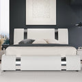 Ironcrest Modern Faux Leather Platform Bed Frame