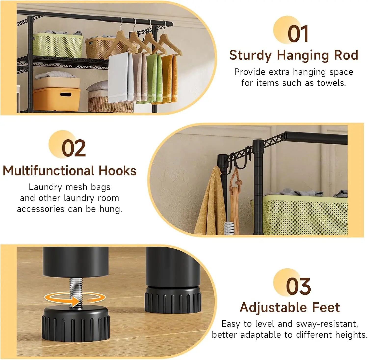 6-Tier Over Washer & Dryer Laundry Storage Rack
