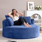 Oversized Round Corduroy Cloud Lounge Chair