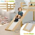 Twin Low Loft Bed with Slide, Ladder & Safety Rails