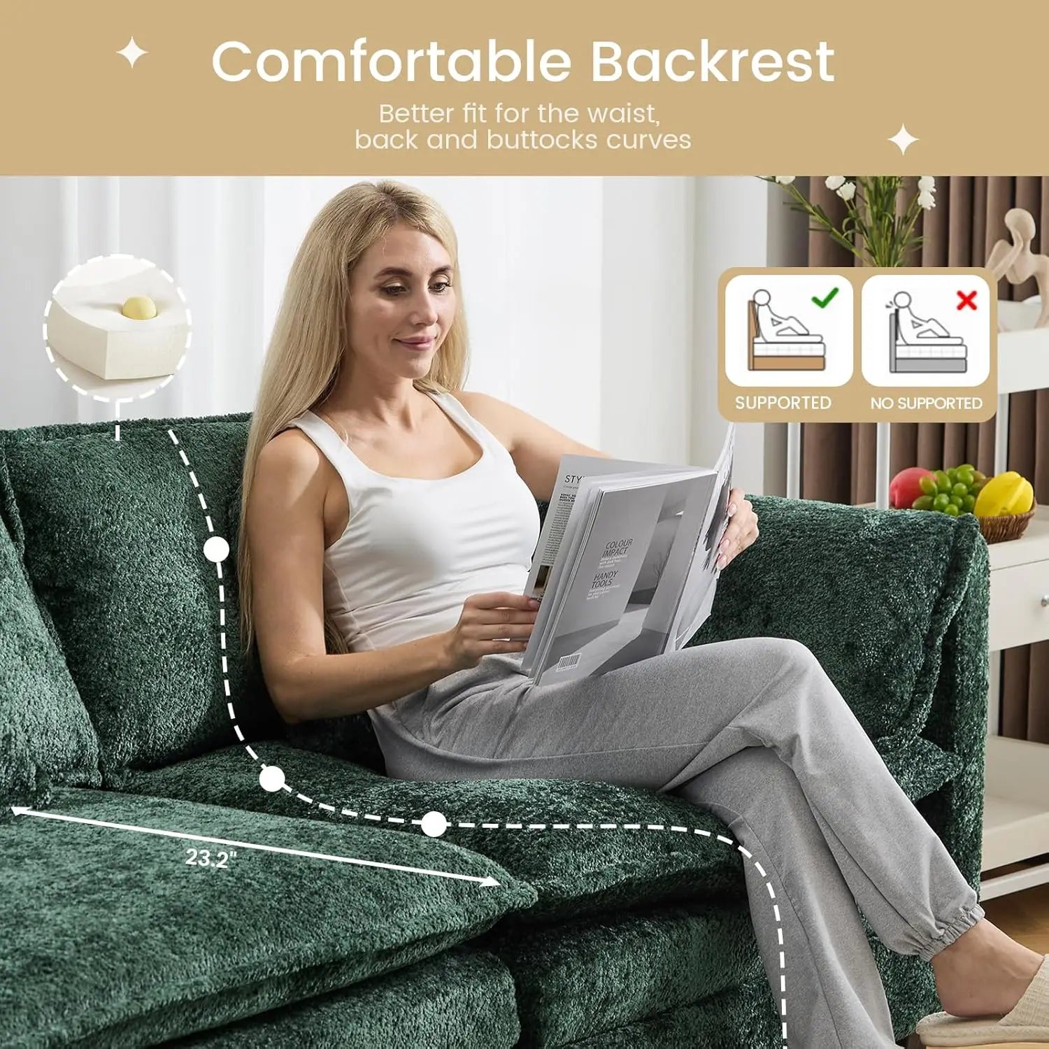 Cloudcrest U-Shaped Modular Sectional Sofa with Ottoman