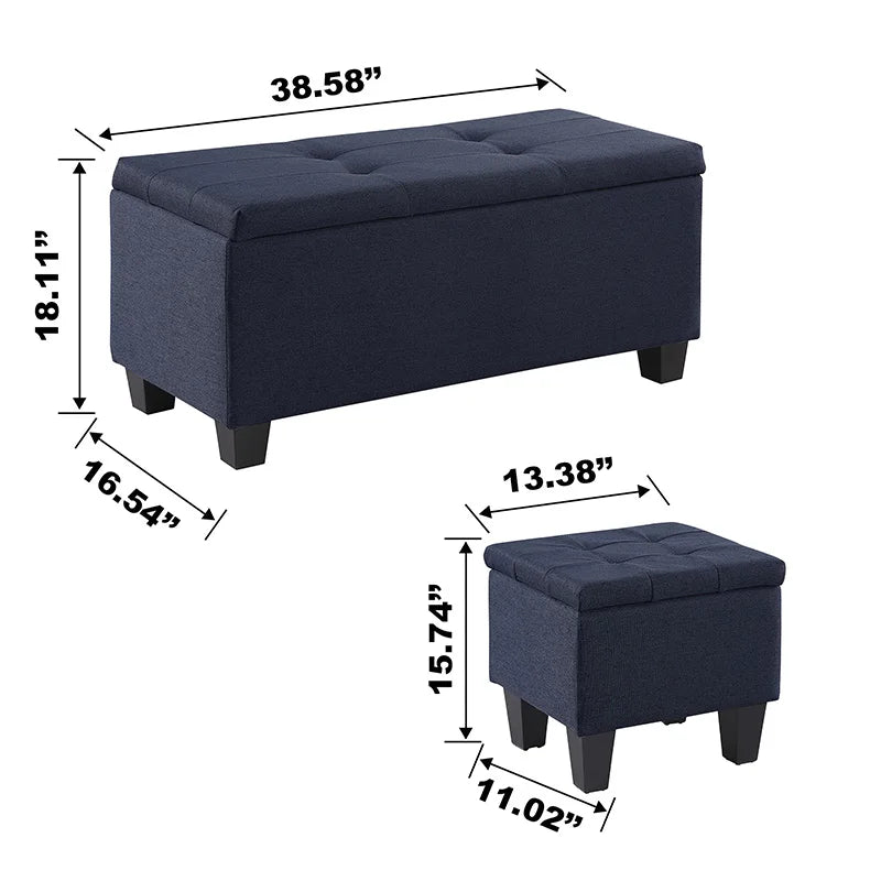 Haven Ridge Grove 3-in-1 Storage Ottoman Bench Set