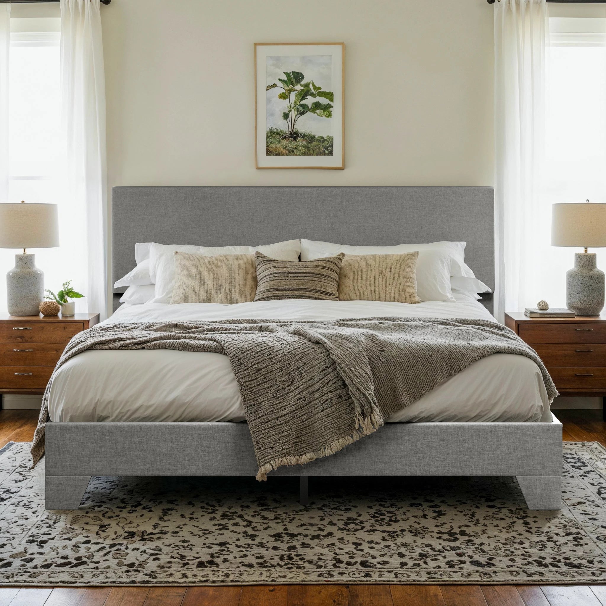 Aspen Haven Upholstered Platform Bed Frame