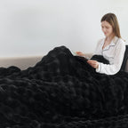 Haven Weighted Faux Rabbit Fleece Blanket