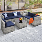 Aspen Ridge 8-Piece Outdoor Wicker Patio Sectional Set