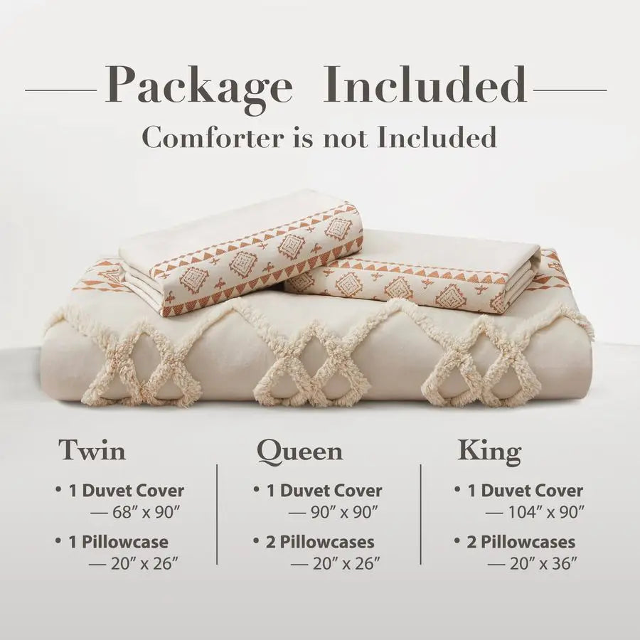 Desert Haven Boho Terracotta Duvet Cover Set – 3 Piece