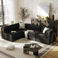 108" L Shaped Boneless Couch, Modular Sectional Sofa with Chaise, Cloud Sectional Couch with Deep Seat & Removable, Customized