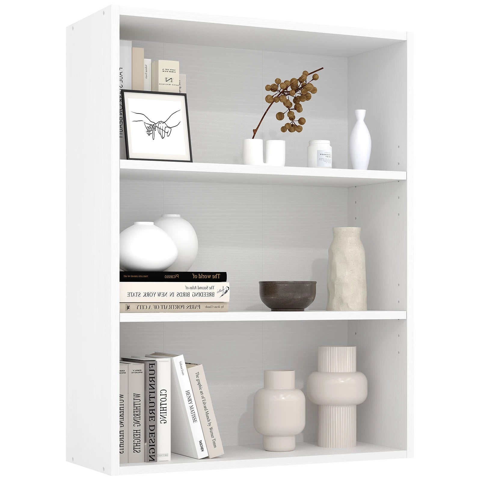 Heritage Essentials 4-Tier Wooden Bookcase & Open Storage Shelf