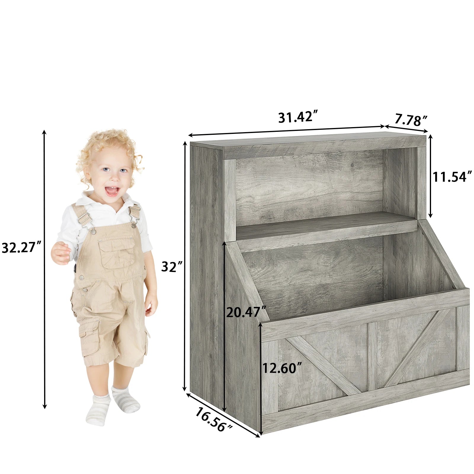 Little Haven Kids Bookshelf & Toy Storage Organizer