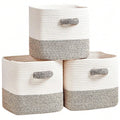 Willow Haven Foldable Woven Storage Cube Baskets – Set of 3
