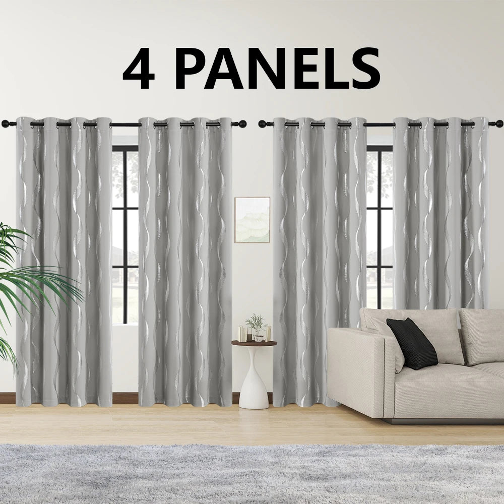 Midnight Wave Blackout Thermal Curtain Set