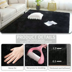 Plush Long-Pile Shag Area Rug with Non-Slip Backing