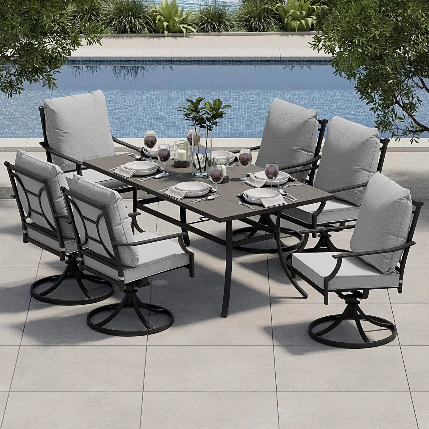 Haven Ridge 7-Piece Patio Dining Set with Swivel Chairs