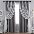 LunaShade Layered Blackout Sheer Curtain Panels – 2 Piece Set