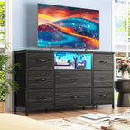 Haven Ridge LED Media Dresser with Charging Station – Fits TVs up to 55 Inches