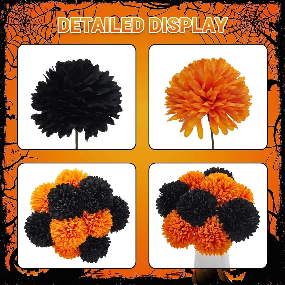 Harvest Glow Artificial Chrysanthemum Arrangement – Set of 2