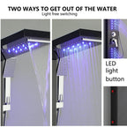 Shower Panel Tower with Rainfall, Waterfall & Massage Jets