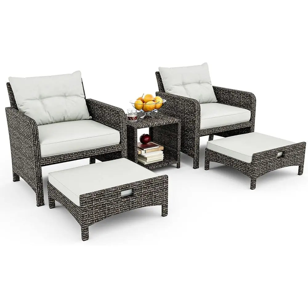 Haven Ridge Savannah 5-Piece Wicker Patio Conversation Set