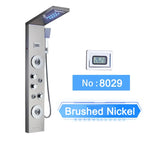 Cascade Luxe LED Shower Panel System with Digital Temperature Display & SPA Massage Jets