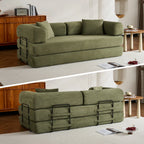 79" Folding Convertible Sofa Bed, Oversized Corduroy Futon Floor Couch, Boneless Loveseat for Small Spaces, Living Room, Bedroom